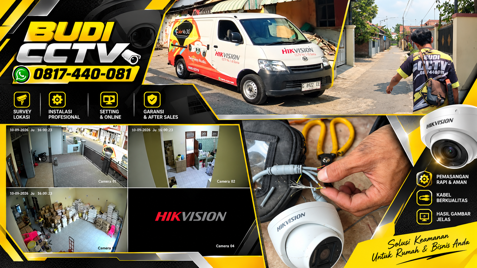 Pemasangan CCTV Hikvision Cirebon oleh Dealer Budi CCTV untuk Gudang