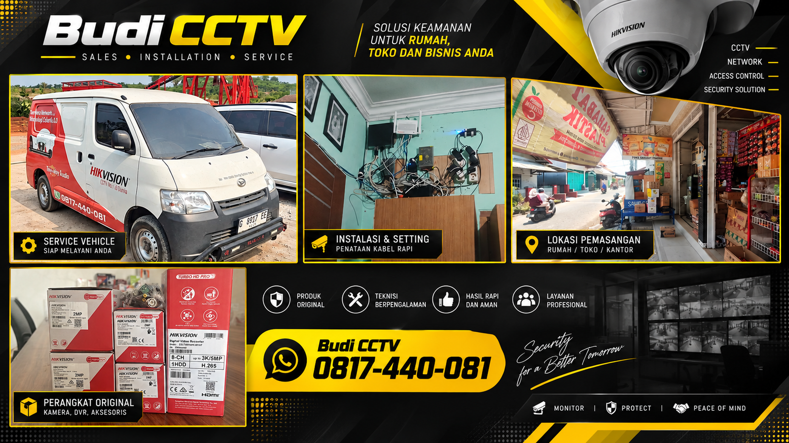 Instalasi CCTV Hikvision di Toko Sembako Cirebon, Dukungan Purna Jual Terjamin
