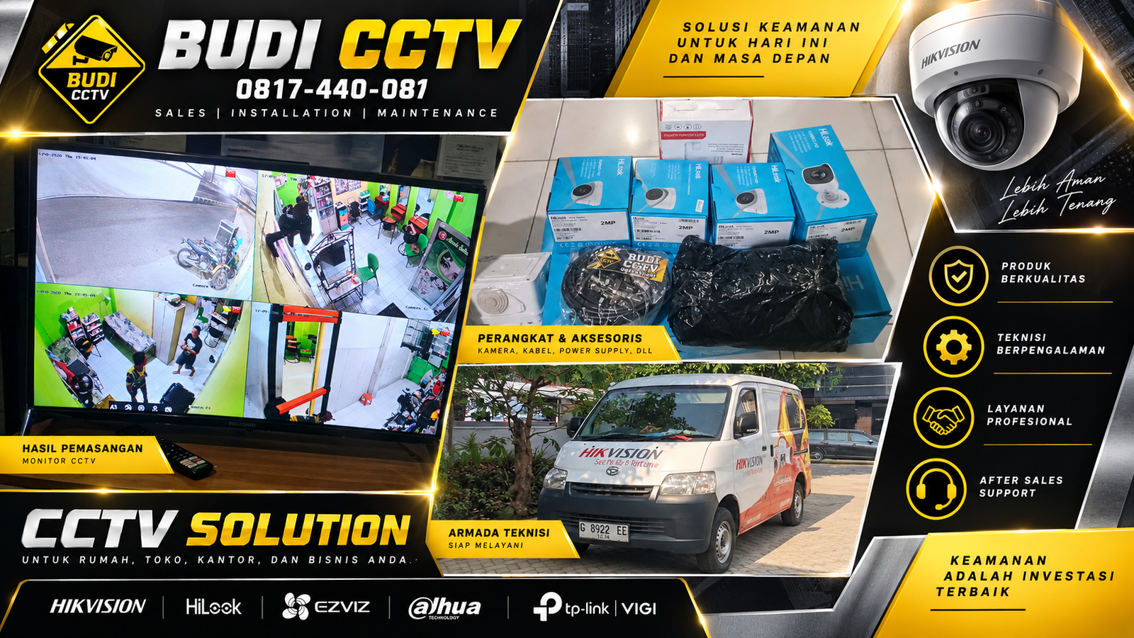 Instalasi CCTV Hilook di Salon Kecantikan Cirebon, Kerapian Instalasi Jadi Prioritas